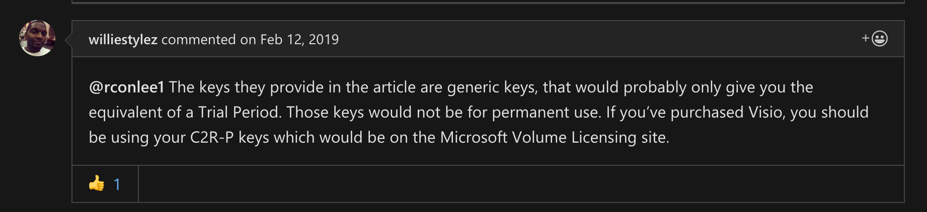 Office365 Comment
